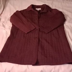 Willow Lane Large Purple Coat Long Button Up With Pockets Great Condition